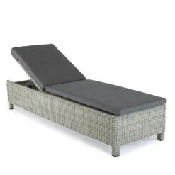 Kettler Palma White Wash Lounger With Cushion -Outlet Garden Living Store 1105199 4