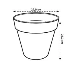 Elho Loft Urban Round Planter 30cm Warm Grey -Outlet Garden Living Store 933161 4