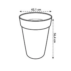 Elho Loft Urban Round High Planter 42cm Warm Grey -Outlet Garden Living Store 933195 4