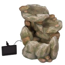 Smart Solar Rock Falls Solar Fountain -Outlet Garden Living Store 945202 2