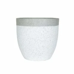 Outlet Garden Living Store 4 Apta Granito Two Tone White Rim Grey Body Planter
